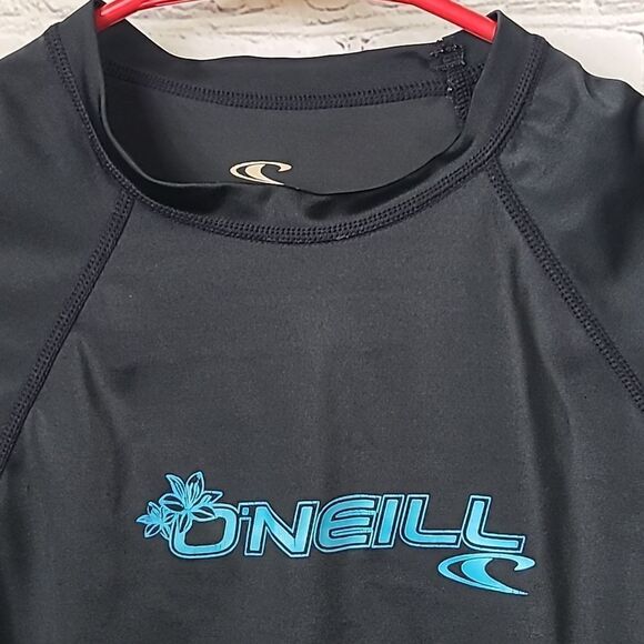 O’NEILL Youth Large black Rashguard Short Slv Skins 50+ UV Protection Rash Guard - Picture 2 of 6